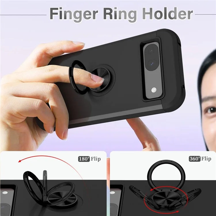 For Google Pixel 8a Case PC+TPU Slim-Fit Phone Back Cover Support Magnet Mount