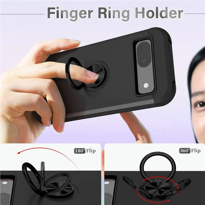 For Google Pixel 8a Case PC+TPU Slim-Fit Phone Back Cover Support Magnet Mount