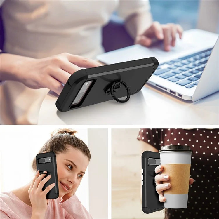 For Google Pixel 8a Case PC+TPU Slim-Fit Phone Back Cover Support Magnet Mount