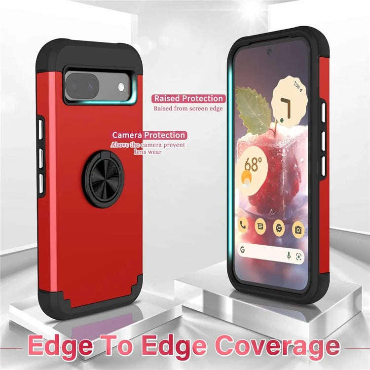 For Google Pixel 8a Case PC+TPU Slim-Fit Phone Back Cover Support Magnet Mount