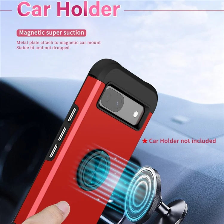 For Google Pixel 8a Case PC+TPU Slim-Fit Phone Back Cover Support Magnet Mount