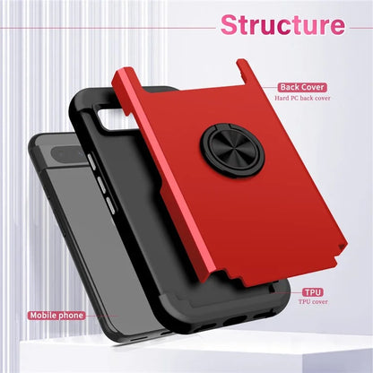 For Google Pixel 8a Case PC+TPU Slim-Fit Phone Back Cover Support Magnet Mount
