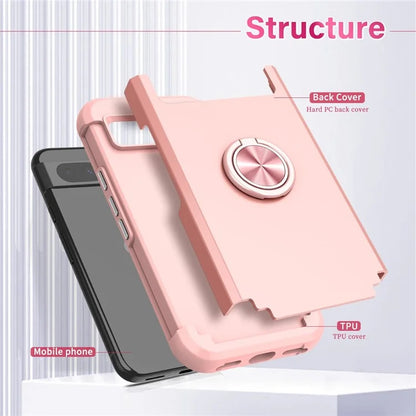For Google Pixel 8a Case PC+TPU Slim-Fit Phone Back Cover Support Magnet Mount