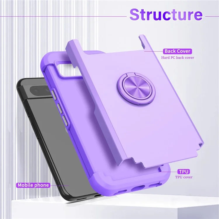 For Google Pixel 8a Case PC+TPU Slim-Fit Phone Back Cover Support Magnet Mount