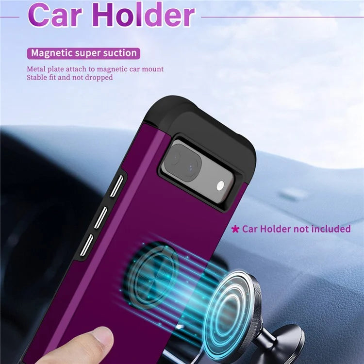 For Google Pixel 8a Case PC+TPU Slim-Fit Phone Back Cover Support Magnet Mount