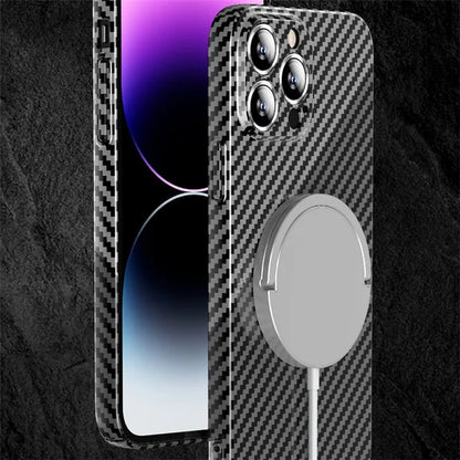 For iPhone 14 Pro Max Case Anti-fall PU Leather+PC Cover Compatible with MagSafe