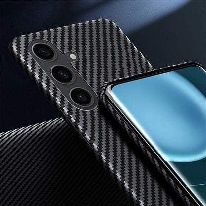 For Samsung Galaxy S24+ Cell Phone Case Hard PC Carbon Fiber Texture Back Shell
