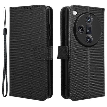 For Oppo Find X7 Ultra Case Diamond Texture Leather Phone Cover with Card Slots