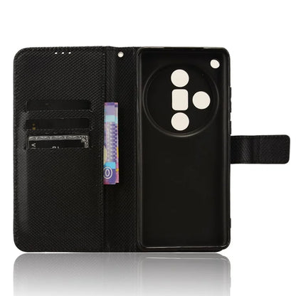 For Oppo Find X7 Ultra Case Diamond Texture Leather Phone Cover with Card Slots