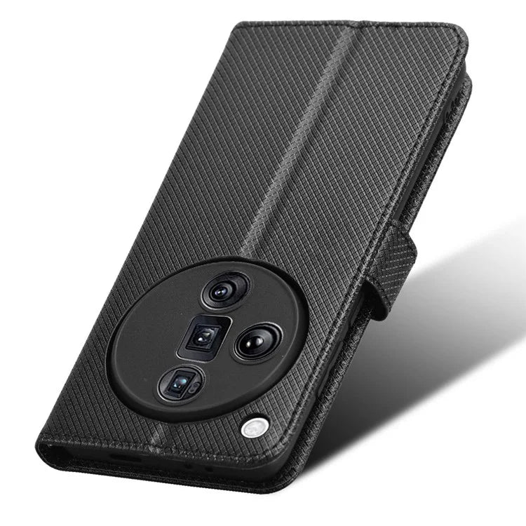For Oppo Find X7 Ultra Case Diamond Texture Leather Phone Cover with Card Slots