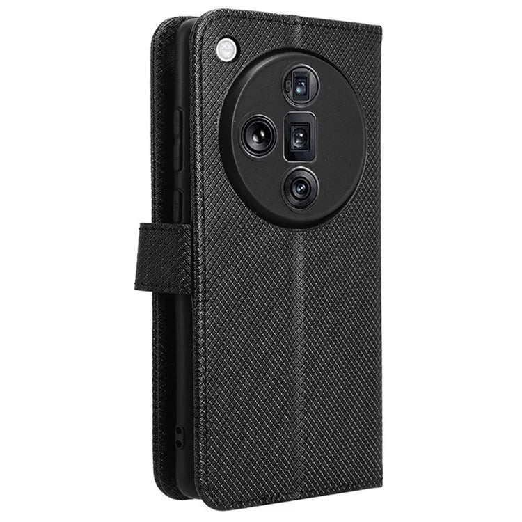 For Oppo Find X7 Ultra Case Diamond Texture Leather Phone Cover with Card Slots