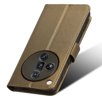 For Oppo Find X7 Ultra Case Diamond Texture Leather Phone Cover with Card Slots