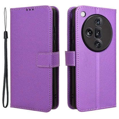 For Oppo Find X7 Ultra Case Diamond Texture Leather Phone Cover with Card Slots