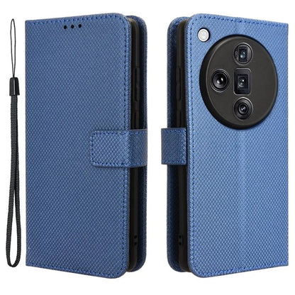 For Oppo Find X7 Ultra Case Diamond Texture Leather Phone Cover with Card Slots
