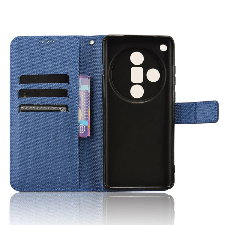 For Oppo Find X7 Ultra Case Diamond Texture Leather Phone Cover with Card Slots