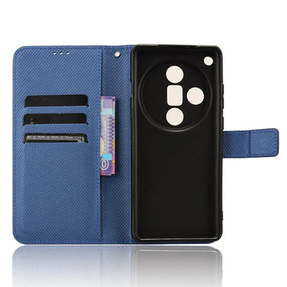 For Oppo Find X7 Ultra Case Diamond Texture Leather Phone Cover with Card Slots