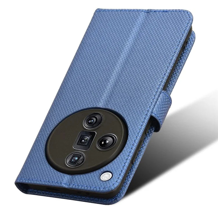 For Oppo Find X7 Ultra Case Diamond Texture Leather Phone Cover with Card Slots