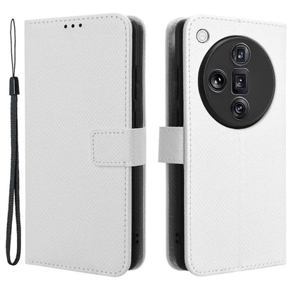 For Oppo Find X7 Ultra Case Diamond Texture Leather Phone Cover with Card Slots