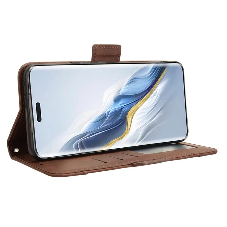 Leather Cover for Honor Magic6 Pro 5G Case Stand Multiple Card Slots Case