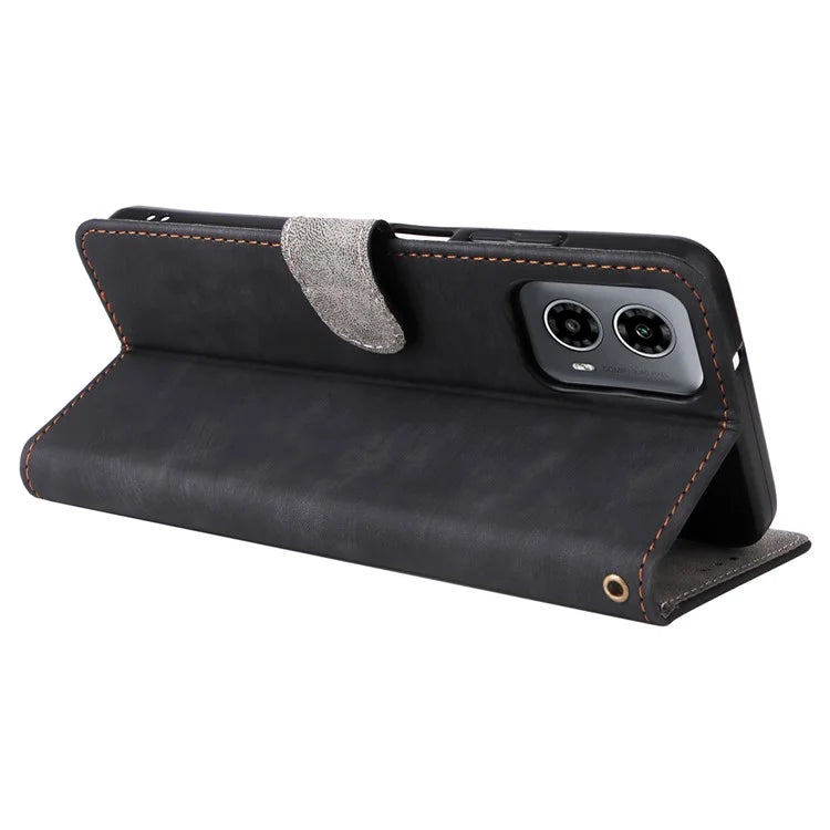 For Motorola Moto G34 5G Magnetic Phone Case RFID Blocking Leather Cover