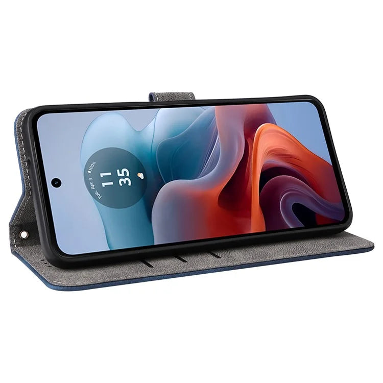 For Motorola Moto G34 5G Magnetic Phone Case RFID Blocking Leather Cover