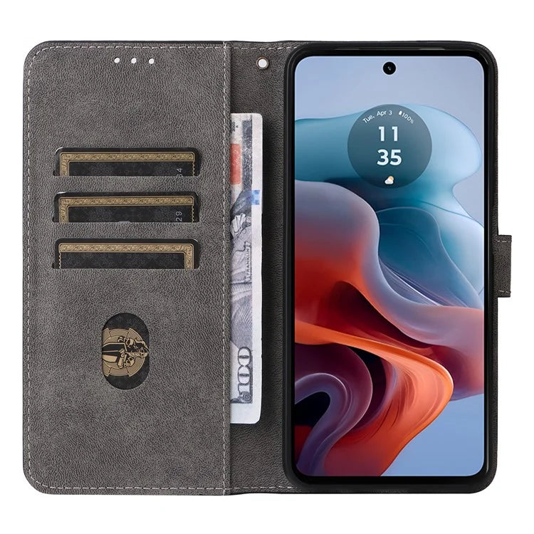 For Motorola Moto G34 5G Magnetic Phone Case RFID Blocking Leather Cover