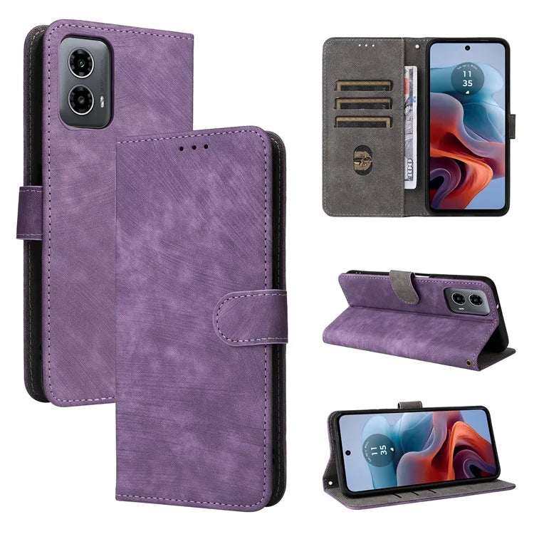For Motorola Moto G34 5G Magnetic Phone Case RFID Blocking Leather Cover