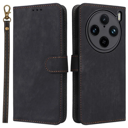For vivo X100 Pro 5G Case Leather Flip Stand Phone Cover with RFID Blocking Function