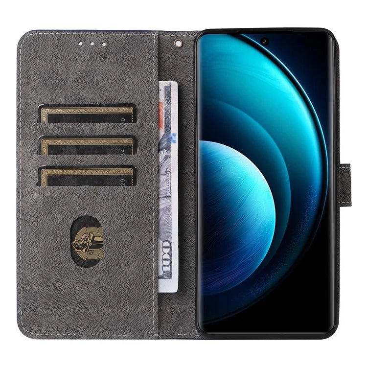 For vivo X100 Pro 5G Case Leather Flip Stand Phone Cover with RFID Blocking Function