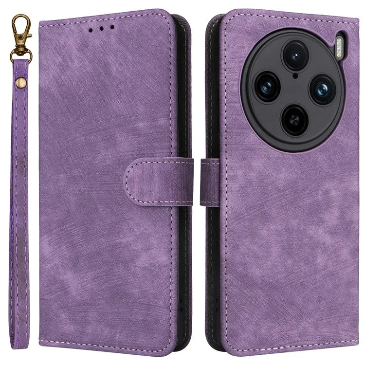 For vivo X100 Pro 5G Case Leather Flip Stand Phone Cover with RFID Blocking Function