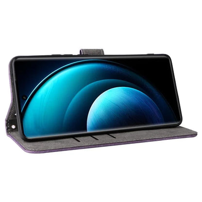 For vivo X100 Pro 5G Case Leather Flip Stand Phone Cover with RFID Blocking Function