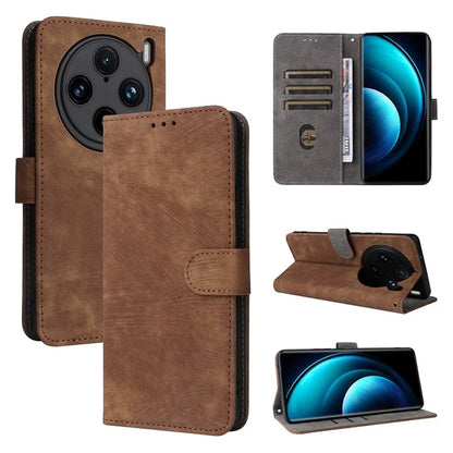 For vivo X100 Pro 5G Case Leather Flip Stand Phone Cover with RFID Blocking Function