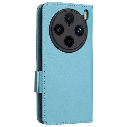 For vivo X100 Pro 5G  Case Card Slots Shockproof Phone Cover with Litchi Texture