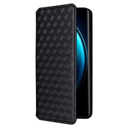 For vivo X100 Pro 5G Case Magnetic Closure Wallet Phone Protector Rhombus Pattern