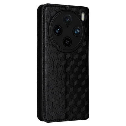 For vivo X100 Pro 5G Case Magnetic Closure Wallet Phone Protector Rhombus Pattern