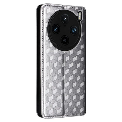 For vivo X100 Pro 5G Case Magnetic Closure Wallet Phone Protector Rhombus Pattern