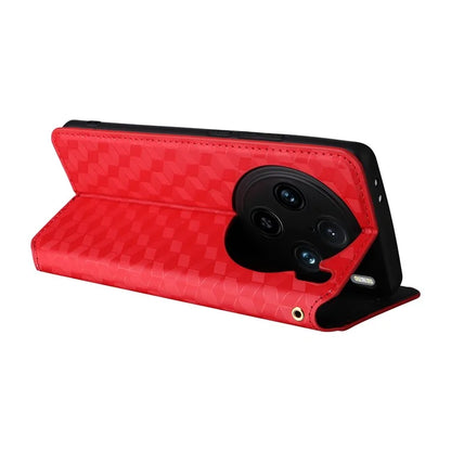 For vivo X100 Pro 5G Case Magnetic Closure Wallet Phone Protector Rhombus Pattern
