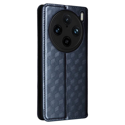For vivo X100 Pro 5G Case Magnetic Closure Wallet Phone Protector Rhombus Pattern