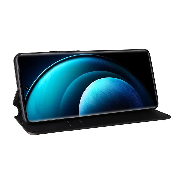 For vivo X100 Pro 5G Case Magnetic Closure Wallet Phone Protector Rhombus Pattern