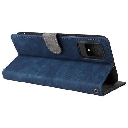 For TCL 502 Case RFID Blocking Drop-proof Wallet Phone Cover with Handy Strap