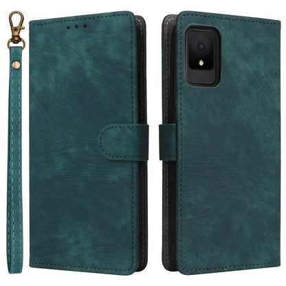 For TCL 502 Case RFID Blocking Drop-proof Wallet Phone Cover with Handy Strap