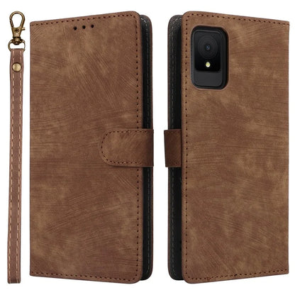 For TCL 502 Case RFID Blocking Drop-proof Wallet Phone Cover with Handy Strap