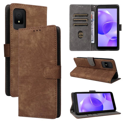 For TCL 502 Case RFID Blocking Drop-proof Wallet Phone Cover with Handy Strap