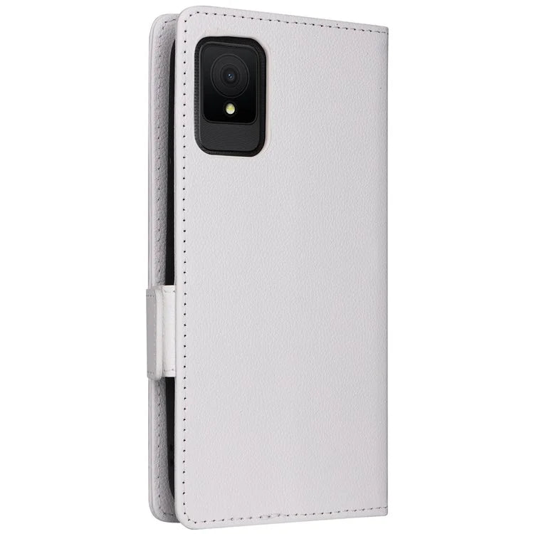 For TCL 502 Phone Cover Litchi Texture Wallet Case with Wrist Strap