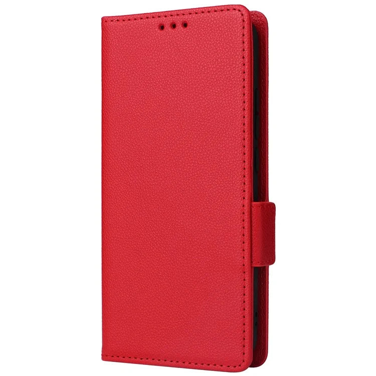 For TCL 502 Phone Cover Litchi Texture Wallet Case with Wrist Strap