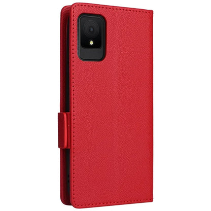 For TCL 502 Phone Cover Litchi Texture Wallet Case with Wrist Strap