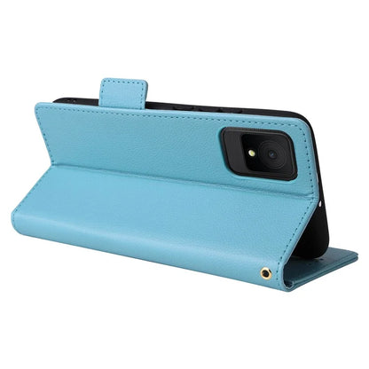 For TCL 502 Phone Cover Litchi Texture Wallet Case with Wrist Strap
