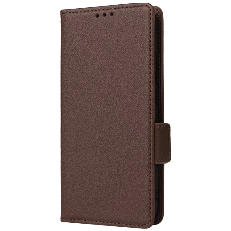 For TCL 502 Phone Cover Litchi Texture Wallet Case with Wrist Strap