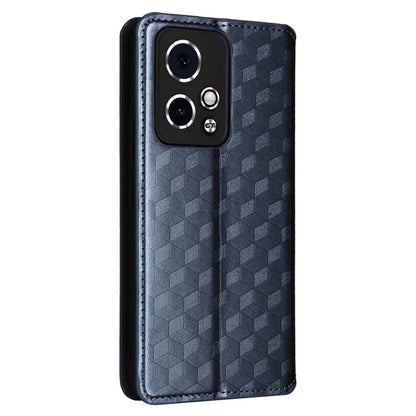For Honor 90 GT 5G Case PU Leather+TPU 3D Rhombus Imprinted Phone Shell