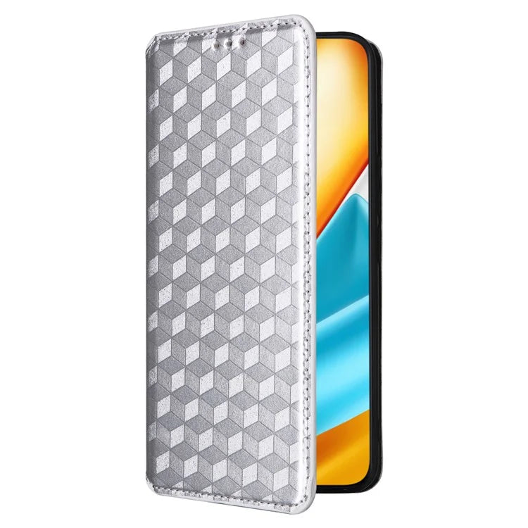 For Honor 90 GT 5G Case PU Leather+TPU 3D Rhombus Imprinted Phone Shell